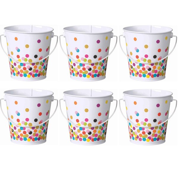 Teacher Created Resources Confetti Bucket, Desk Organizer, 6PK 20972